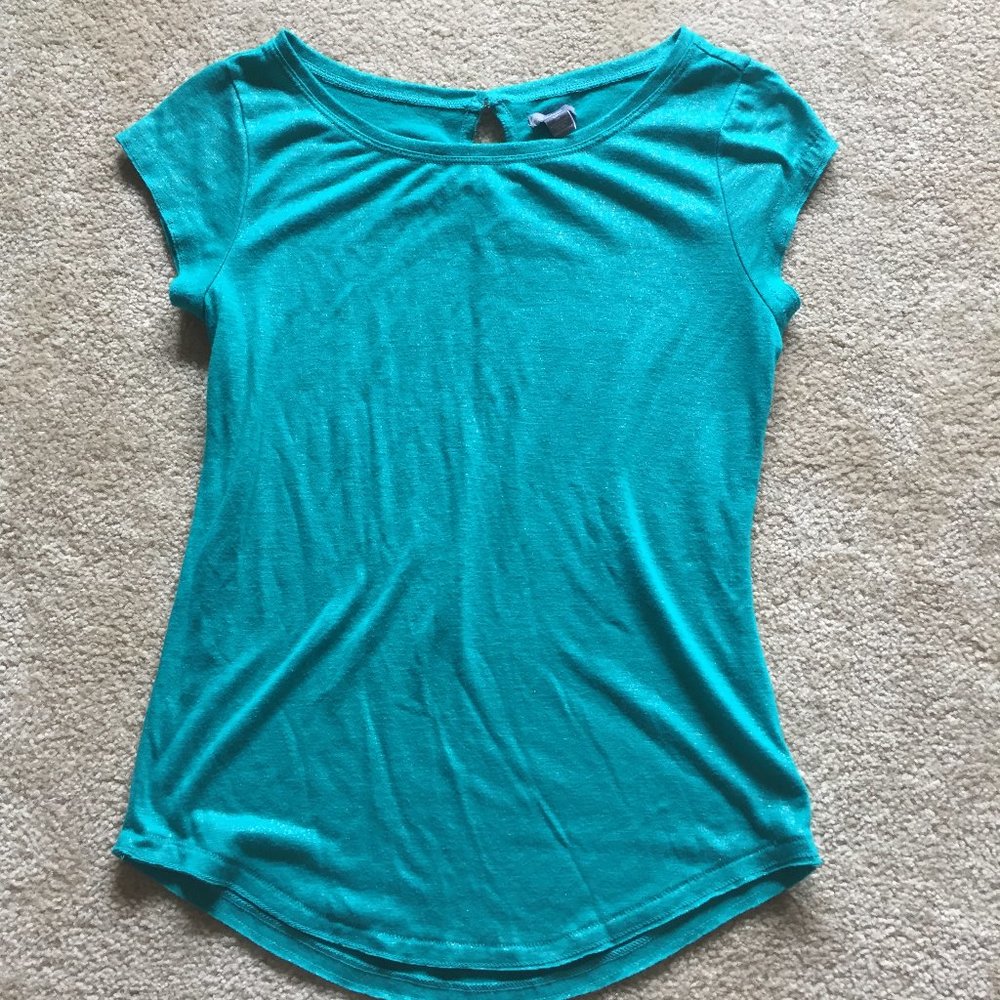 Aerie Aqua Sparkle Tee Shirt